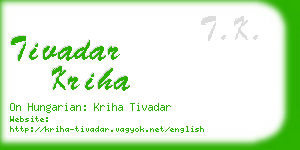 tivadar kriha business card